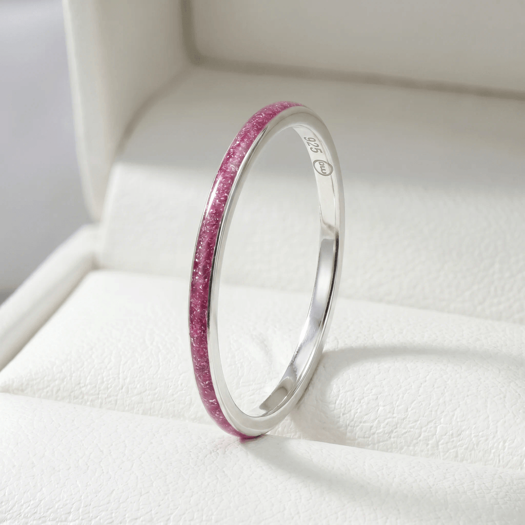 Anneau (2 minis) "Cyber Pink" en argent pour bague mood interchangeable