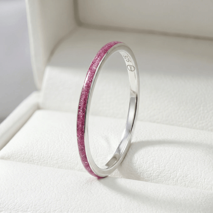 Anneau (2 minis) "Cyber Pink" en argent pour bague mood interchangeable