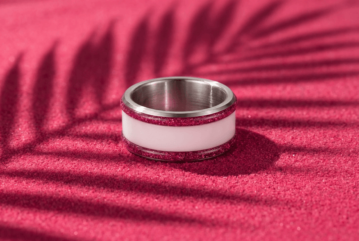 Base small "Cyber Pink" en acier carrée pour bague mood interchangeable