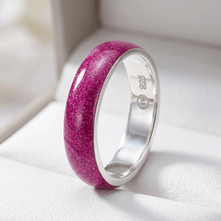 Anneau (deux tiers) "Cyber Pink" en argent pour bague mood interchangeable