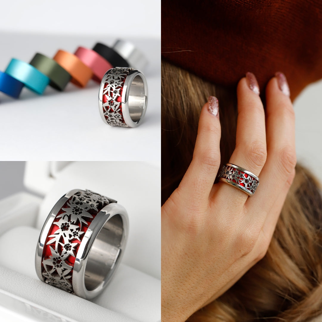 Bague complète Edelweiss - Bague mood interchangeable (femme / homme)