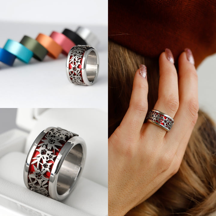Bague complète Edelweiss - Bague mood interchangeable (femme / homme)