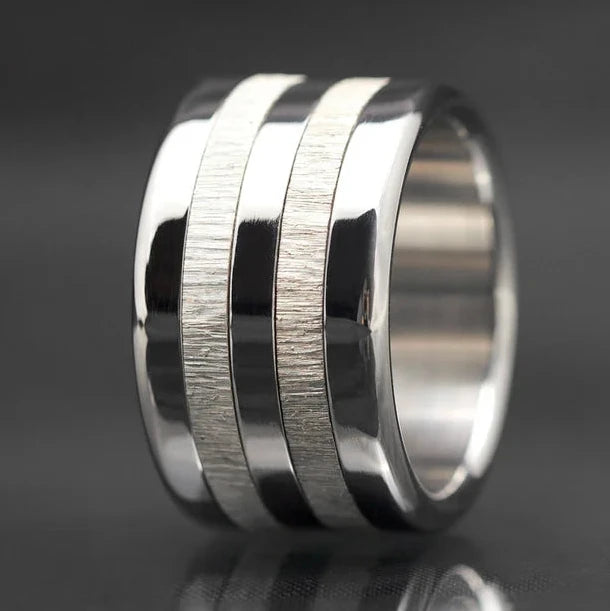 Anneau (medium) en argent 925 « Froissé » pour bague mood interchangeable
