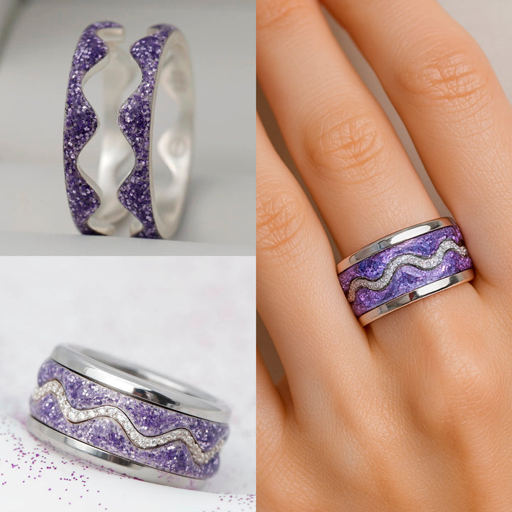 〰️ Addon Edges "Nazaré Purple glow" 〰️ für den mood Ring