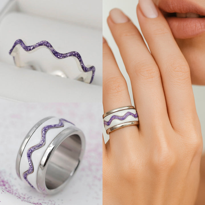 〰️ Addon Middle "Nazaré Purple glow" 〰️ pour bague mood
