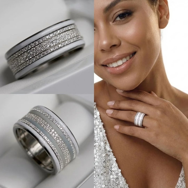 ❄️ Anneau (medium) en argent Trésor entièrement serti de zircons pour bague mood interchangeable