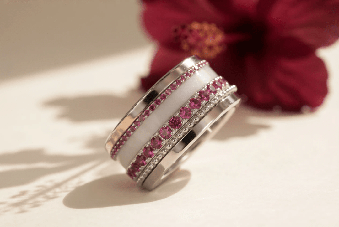 💍 Anneau (mini) "Aura Rubis" en argent 925 serti de zircons rubis
