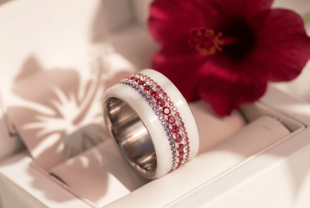 💍 Anneau (mini) "Aura Rubis" en argent 925 serti de zircons rubis