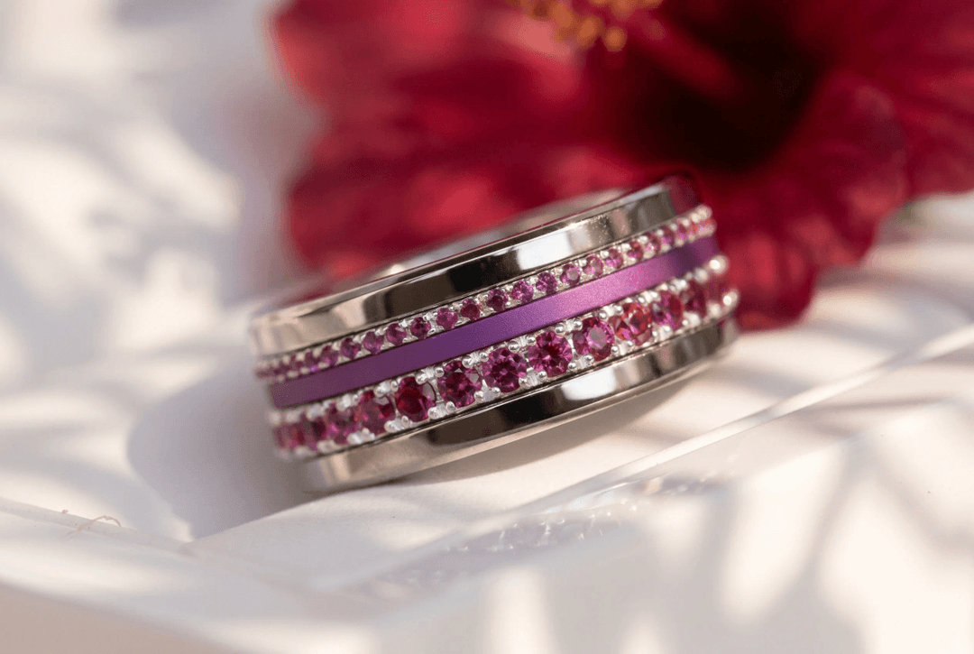 💍 Anneau (mini) "Aura Rubis" en argent 925 serti de zircons rubis