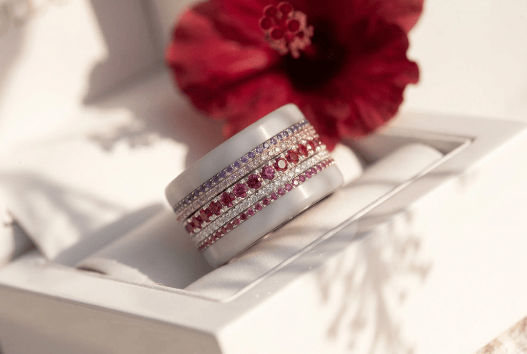 💍 Anneau (mini) "Aura Rubis" en argent 925 serti de zircons rubis