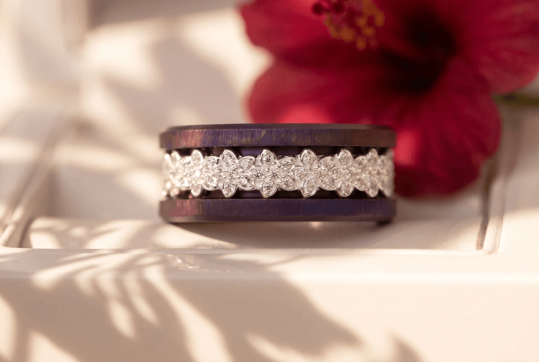 💍 Anneau (deux tiers) "Aurflower" en argent 925 serti de zircons