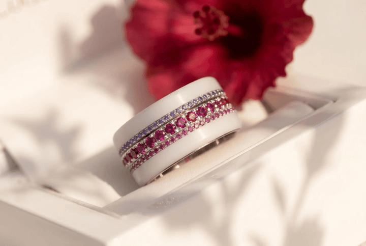 💍 Anneau (mini) "Aura Rubis" en argent 925 serti de zircons rubis