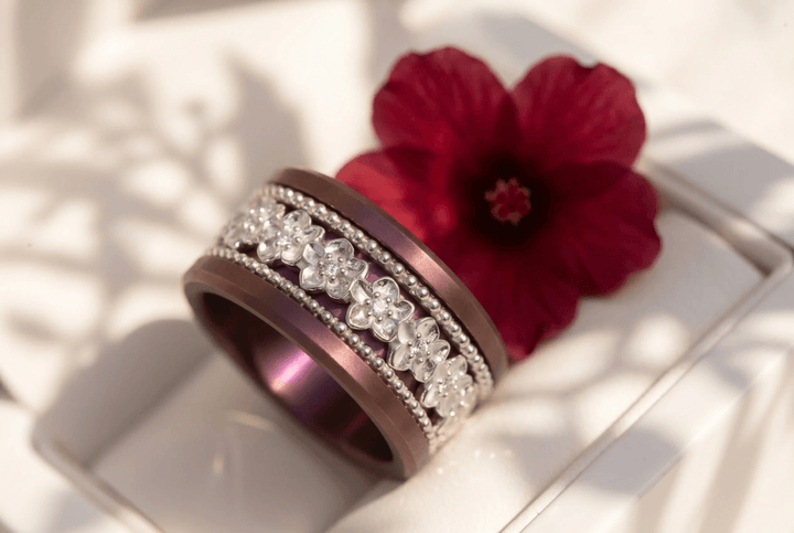 💍 Anneau (deux tiers) "Flower" en argent 925 serti de zircons