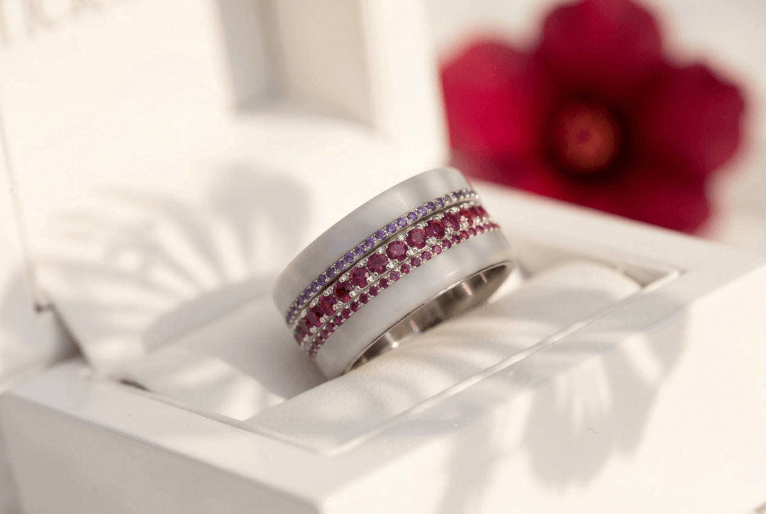 💍 Anneau (mini) "Aura Rubis" en argent 925 serti de zircons rubis