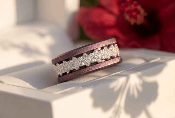 💍 Anneau (deux tiers) "Aurflower" en argent 925 serti de zircons
