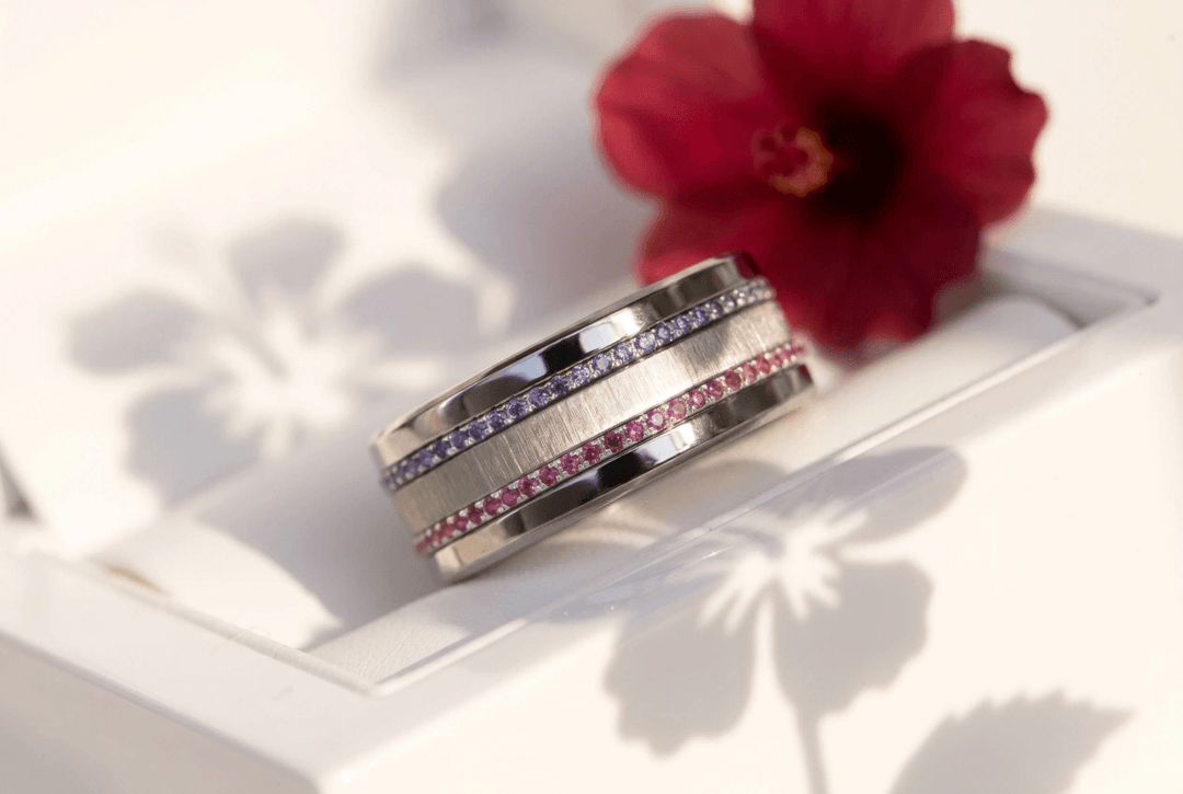 💍 Anneau (mini) "Aura Rubis" en argent 925 serti de zircons rubis
