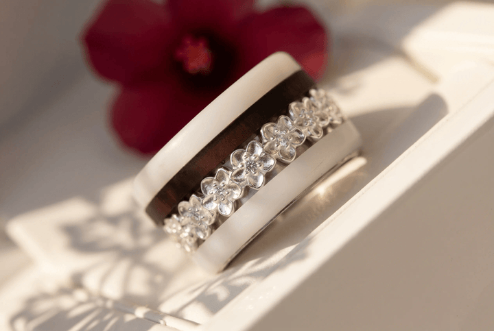 💍 Anneau (deux tiers) "Flower" en argent 925 serti de zircons