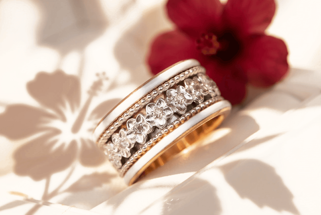 💍 Anneau (deux tiers) "Flower" en argent 925 serti de zircons