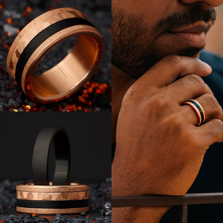 Magma mood Ring -  Edler Schmuck aus Edelstahl mit auswechelbaren Innenringen
