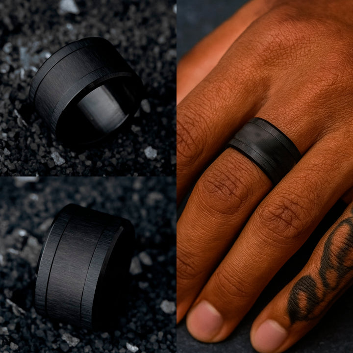 mood ring "Black Pearl" in steel