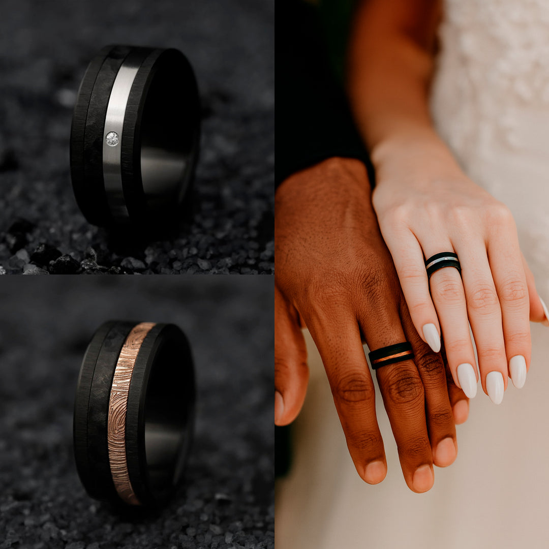 🖤🤍 Duo of promise, union, engagement or wedding rings