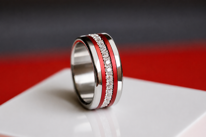 Coffret Cœur National — bague mood rouge et blanc interchangeable, couleurs de la Suisse