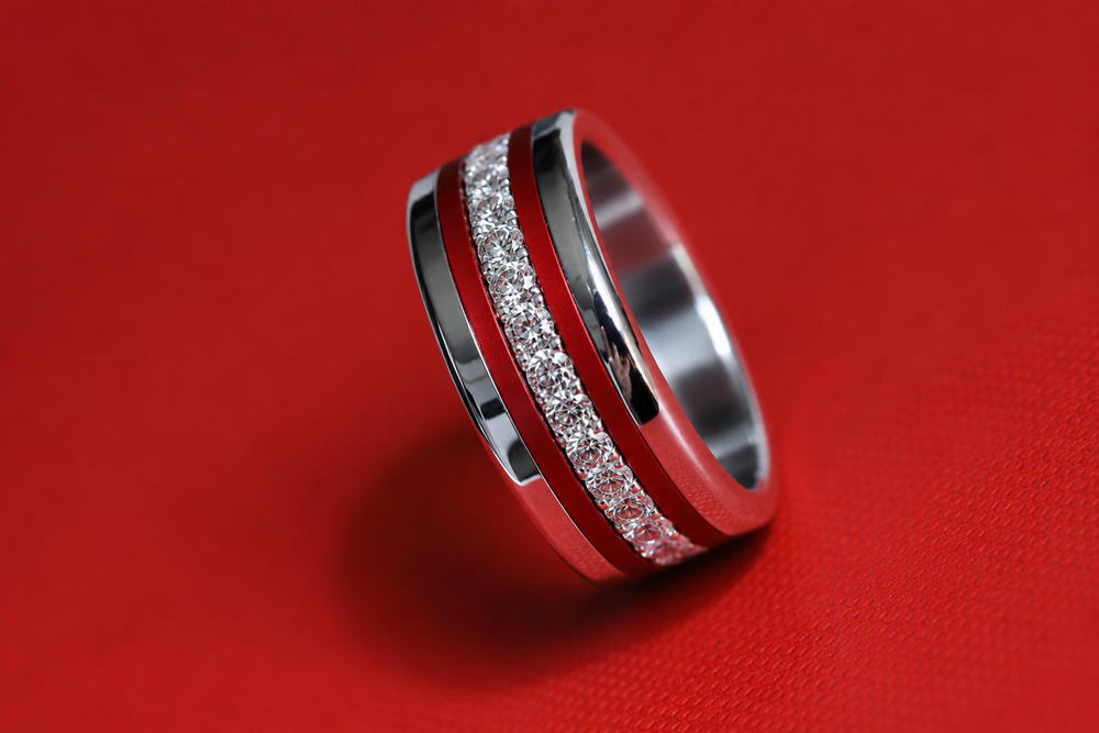 Coffret Cœur National — bague mood rouge et blanc interchangeable, couleurs de la Suisse