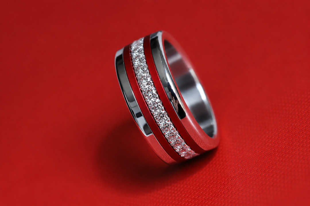 Coffret Cœur National — bague mood rouge et blanc interchangeable, couleurs de la Suisse