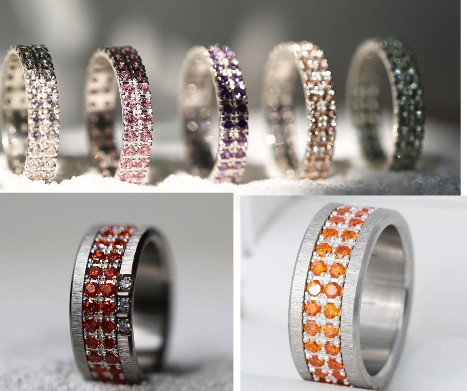 LUMINA orange impérial - anneau interchangeable en argent 925 pour bague mood