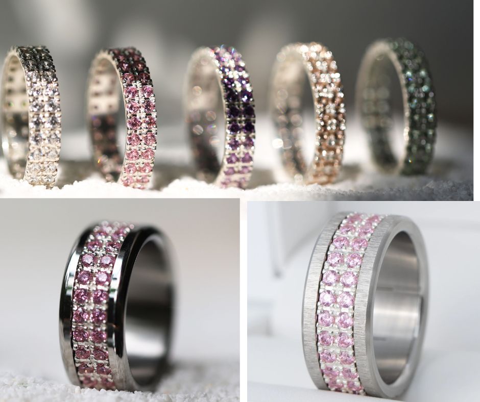 LUMINA rose Sakura - anneau interchangeable en argent 925 pour bague mood