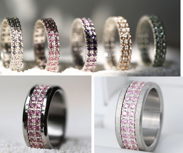 LUMINA rose Sakura - anneau interchangeable en argent 925 pour bague mood