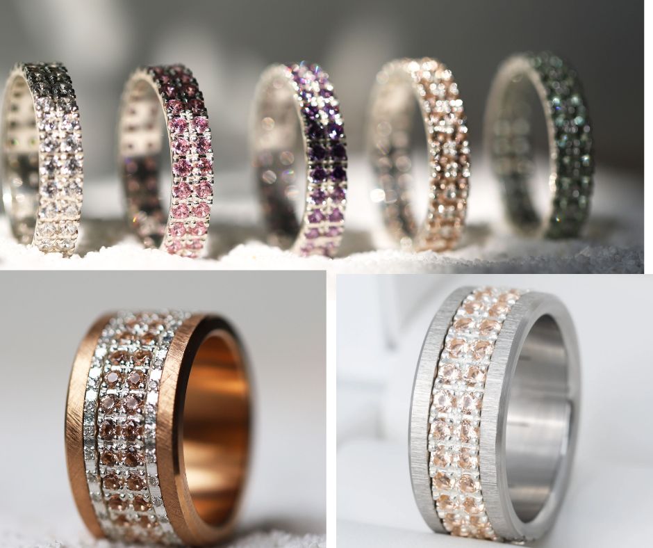 LUMINA orange Kabricot - anneau interchangeable en argent 925 pour bague mood