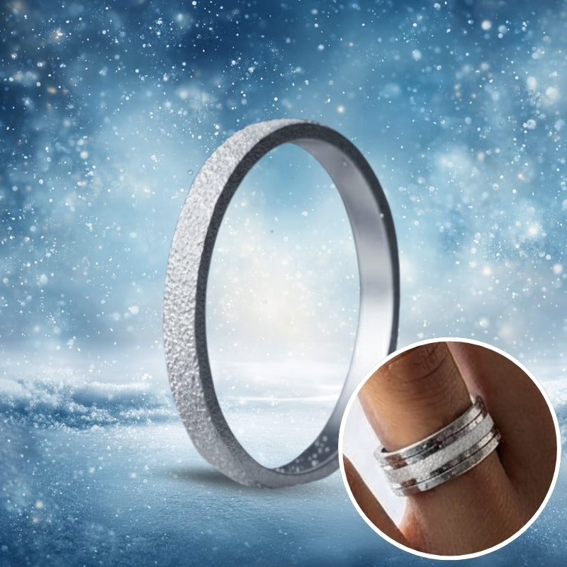 Anneau (addon medium) en argent 925 "Neige éternelle" pour bague mood interchangeable – spécial 20 ans