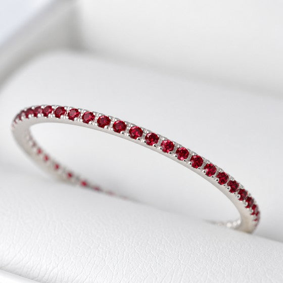 💍 Pack de 2 minis "Aura Coquelicot" en argent 925 serti de zircons rouges