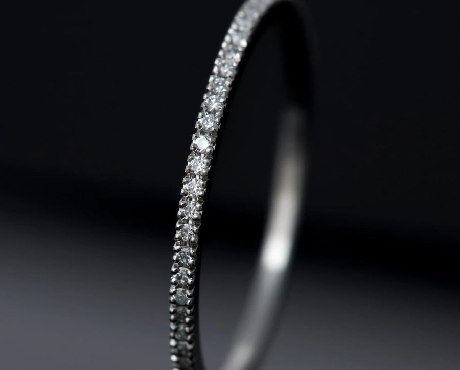Mini addon en acier serti de diamants blancs 0.9mm