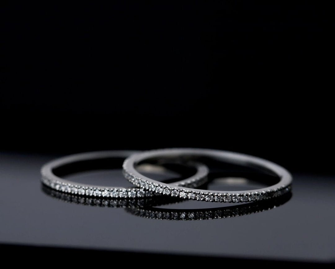 Mini addon en acier serti de diamants blancs 0.9mm