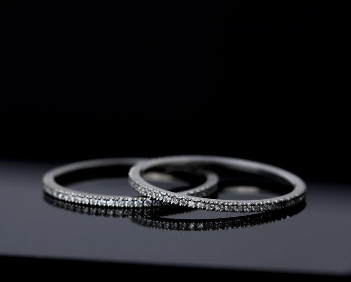 Mini addon en acier serti de diamants blancs 0.9mm