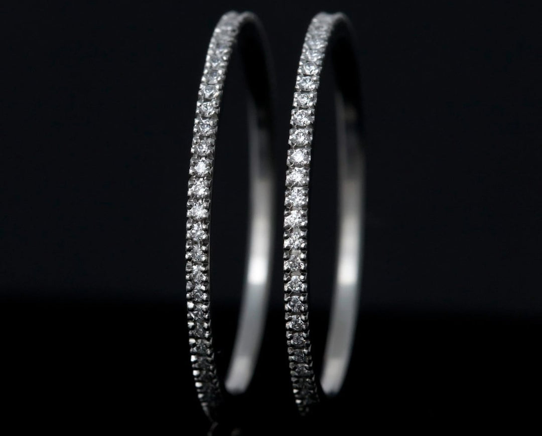 Mini addon en acier serti de diamants blancs 0.9mm