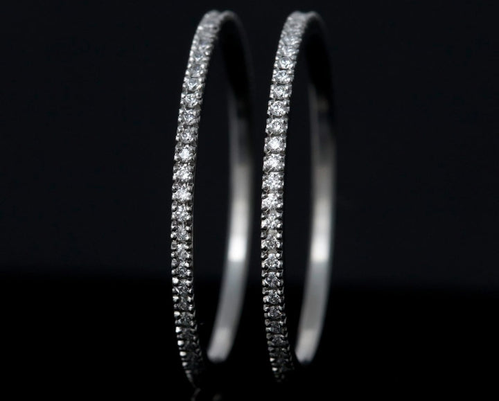 Mini addon en acier serti de diamants blancs 0.9mm