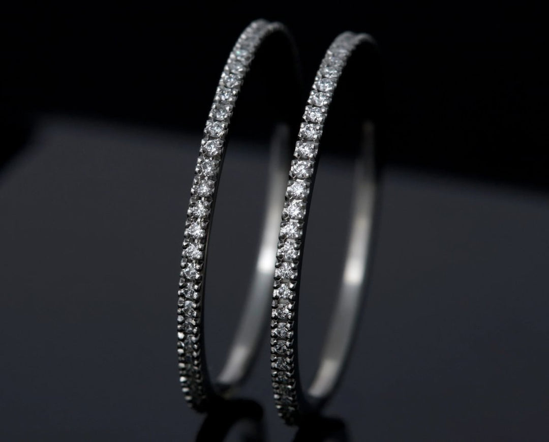Mini addon en acier serti de diamants blancs 0.9mm