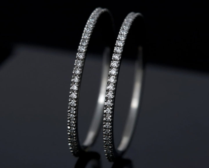 Mini addon en acier serti de diamants blancs 0.9mm