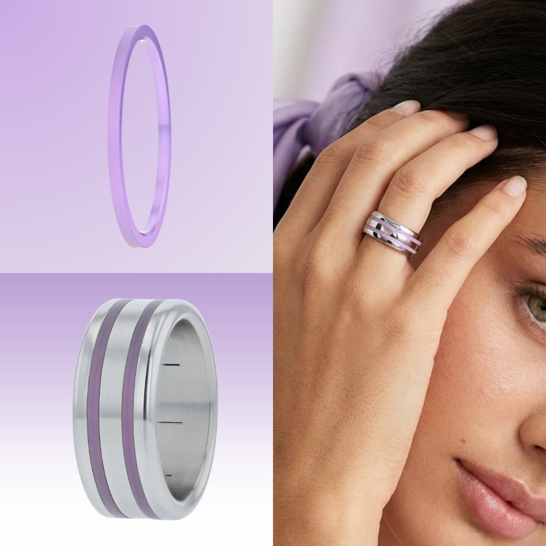 1 mini addon in aluminium belipastel, for interchangeable mood ring