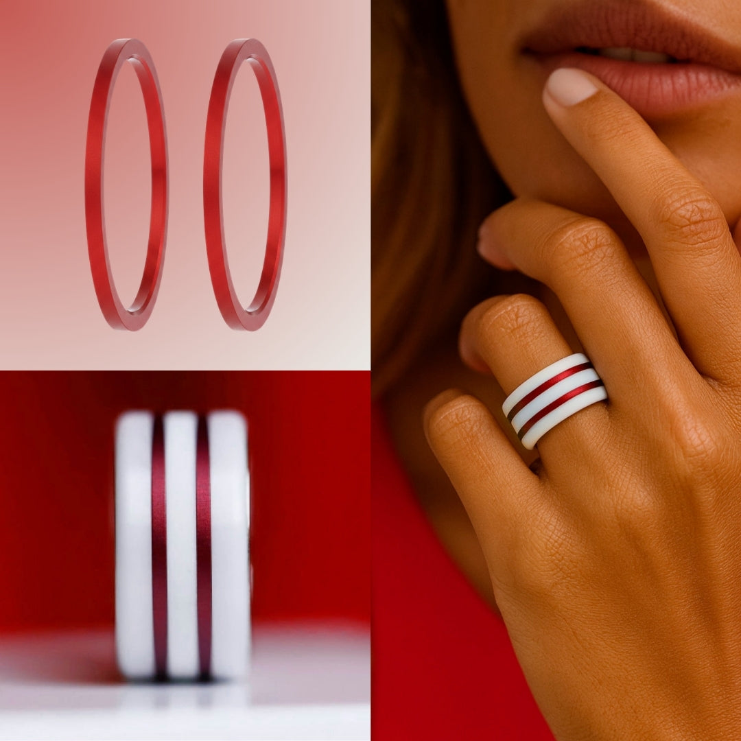❤️ Innenringe (2x mini Addons) aus rotem Aluminium für den auswechselbaren mood Ring