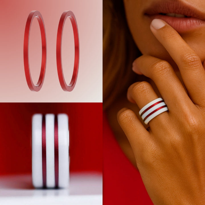 ❤️ Innenringe (2x mini Addons) aus rotem Aluminium für den auswechselbaren mood Ring