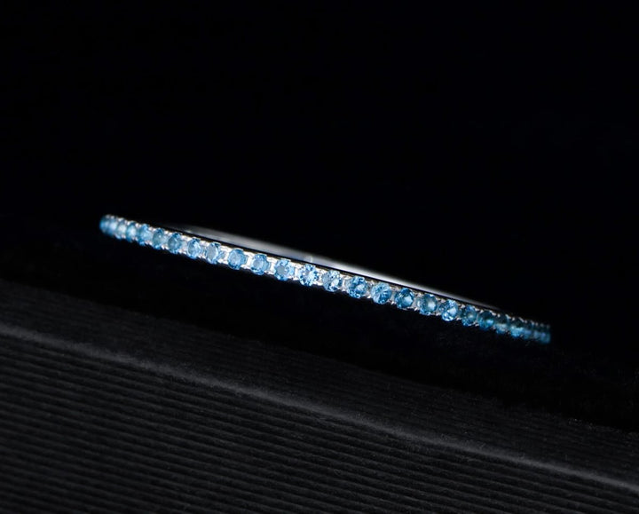 Mini addon en argent serti de Topazes 0.9mm