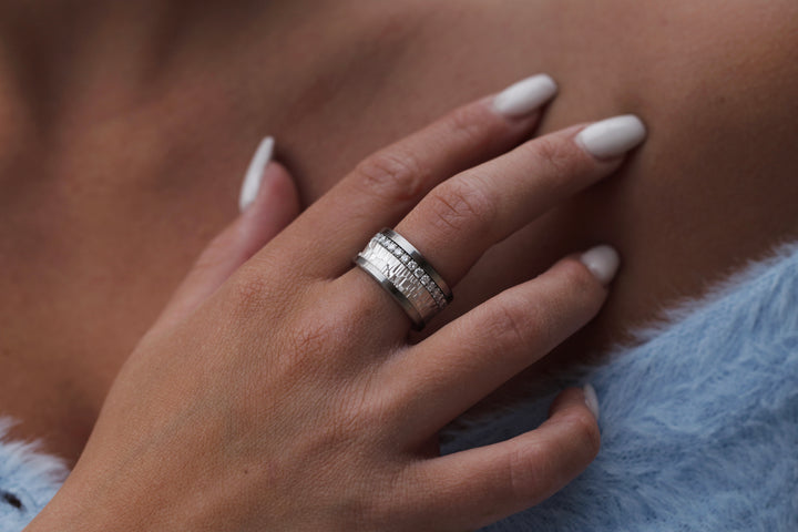 Anneau (deux tiers) en argent 925 « Moab » pour bague mood interchangeable
