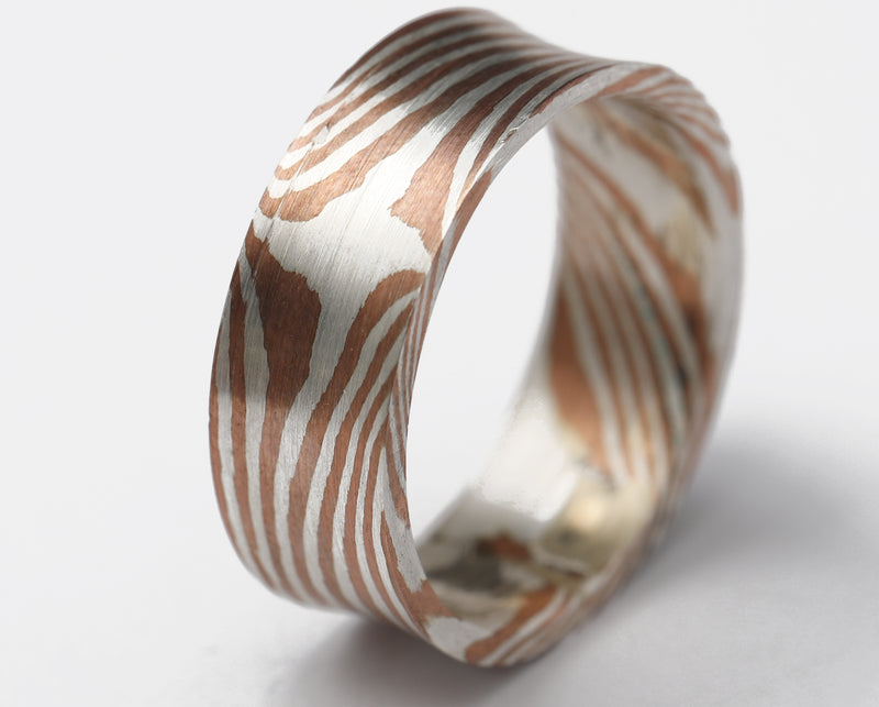 Addon mokume gane incurvé 52/2 - pièce unique