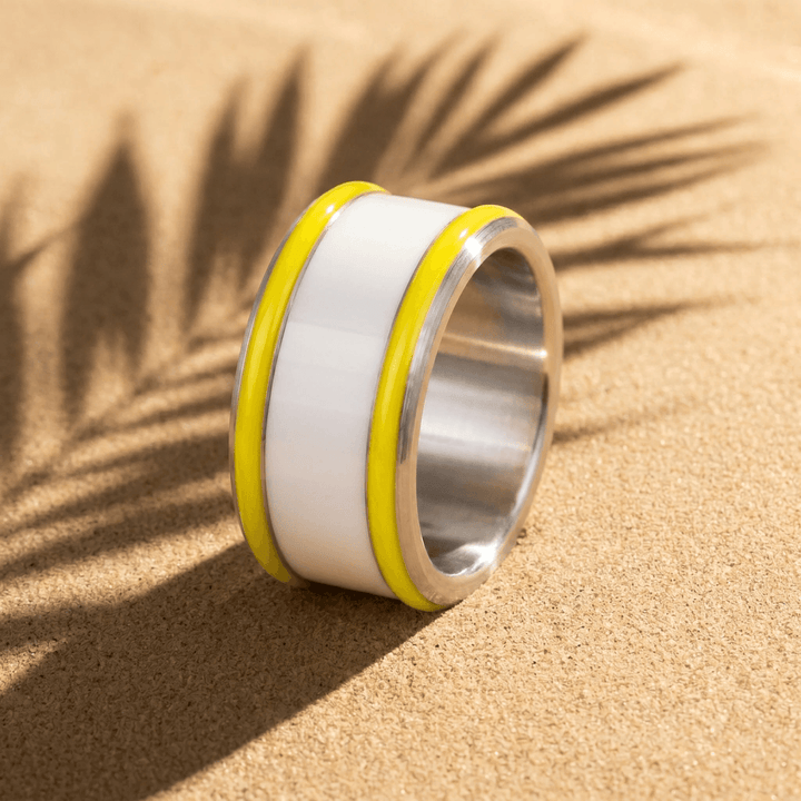 Base small "Neon Lime" en acier carrée pour bague mood interchangeable