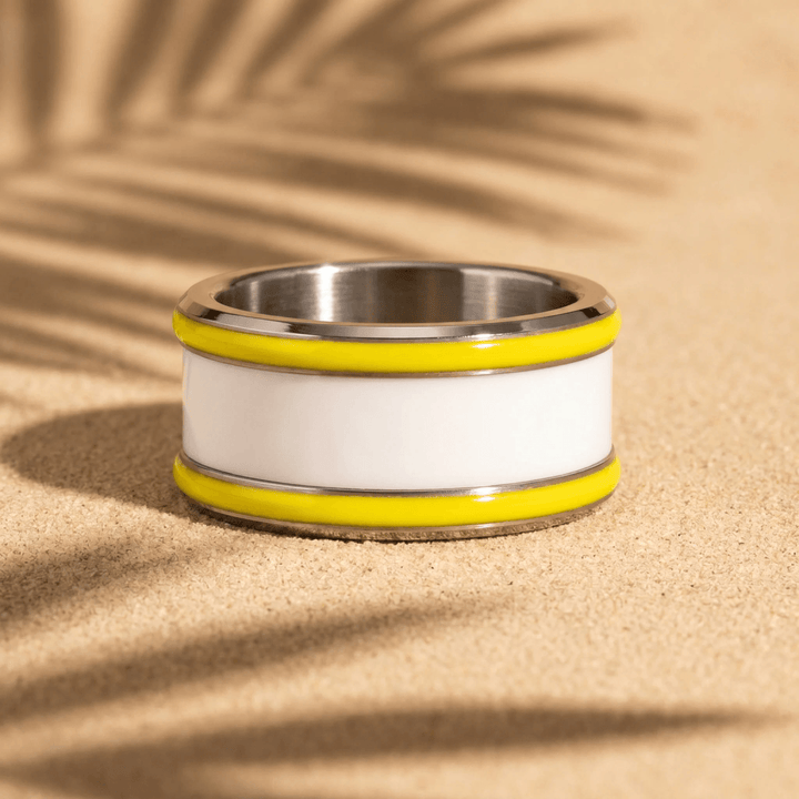 Base large "Neon Lime" en acier carrée pour bague mood interchangeable
