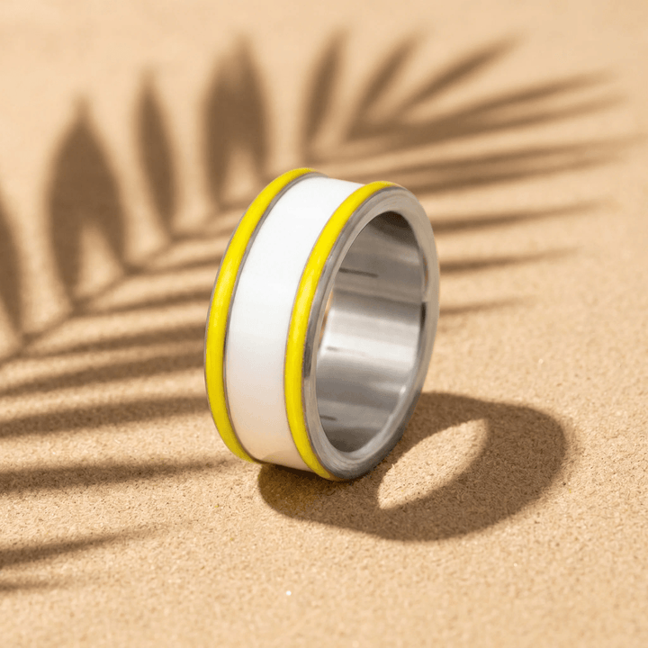 Base extra small "Neon Lime" en acier carrée pour bague mood interchangeable